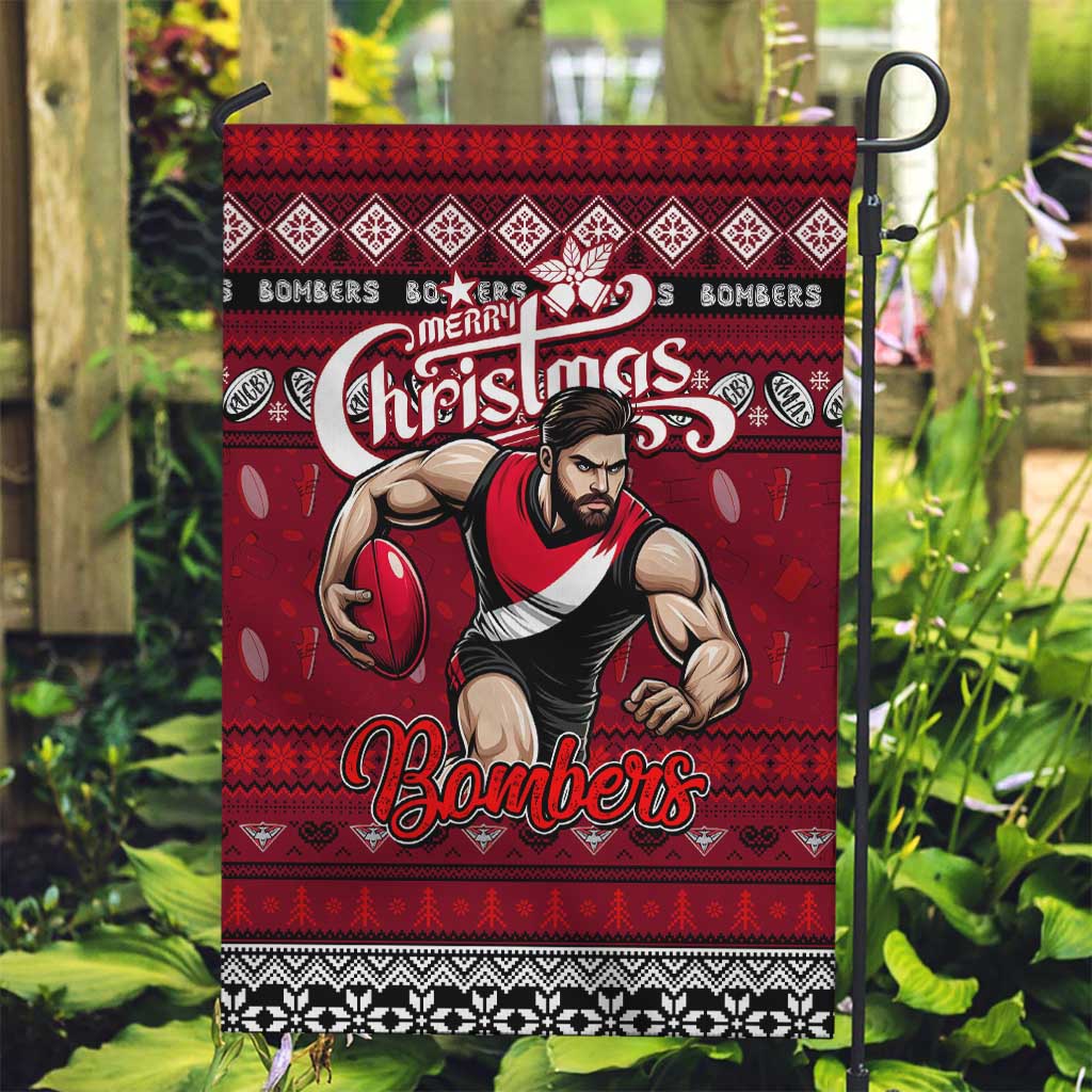 Bombers Football Xmas Garden Flag Australia AFL Mascot - Vibe Hoodie Shop