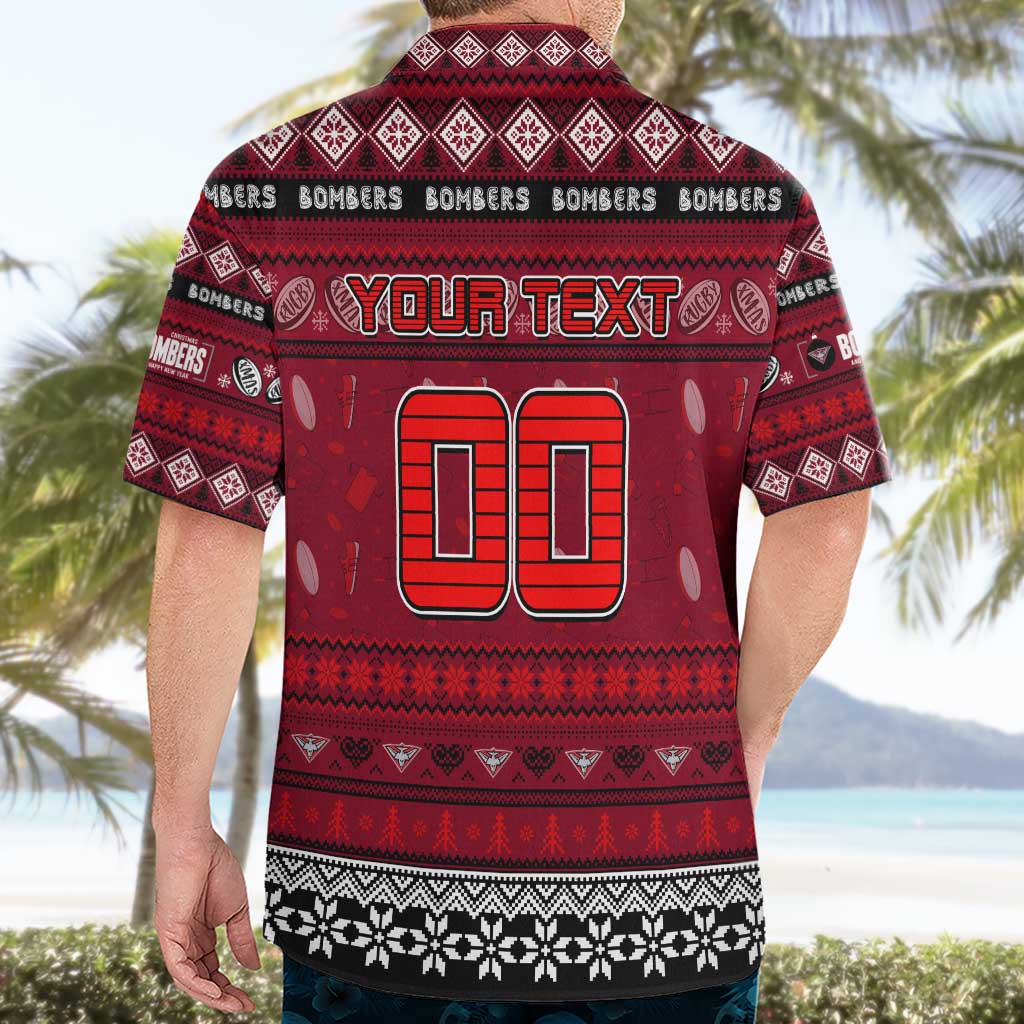 Personalized Bombers Football Xmas Hawaiian Shirt Australia AFL Mascot - Vibe Hoodie Shop