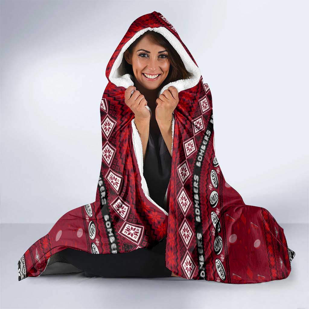 Bombers Football Xmas Hooded Blanket Australia AFL Mascot