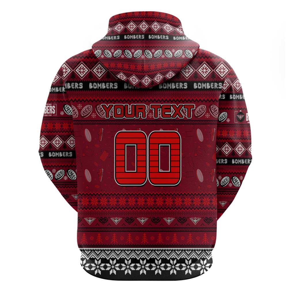 Personalized Bombers Football Xmas Hoodie Australia AFL Mascot - Vibe Hoodie Shop