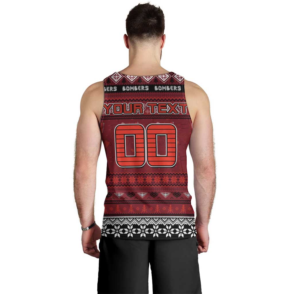 Personalized Bombers Football Xmas Men Tank Top Australia AFL Mascot - Vibe Hoodie Shop