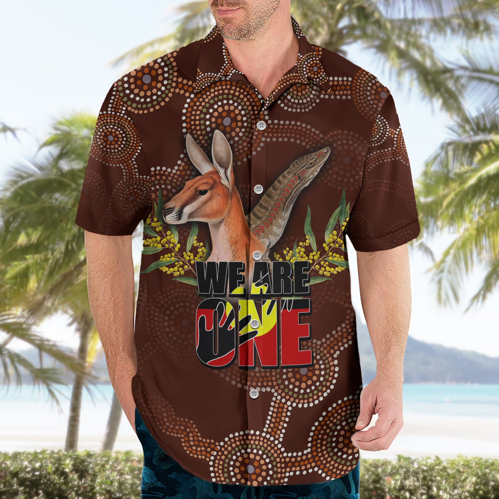We Are One Koori and Australia Hawaiian Shirt Aboriginal Pattern - Vibe Hoodie Shop