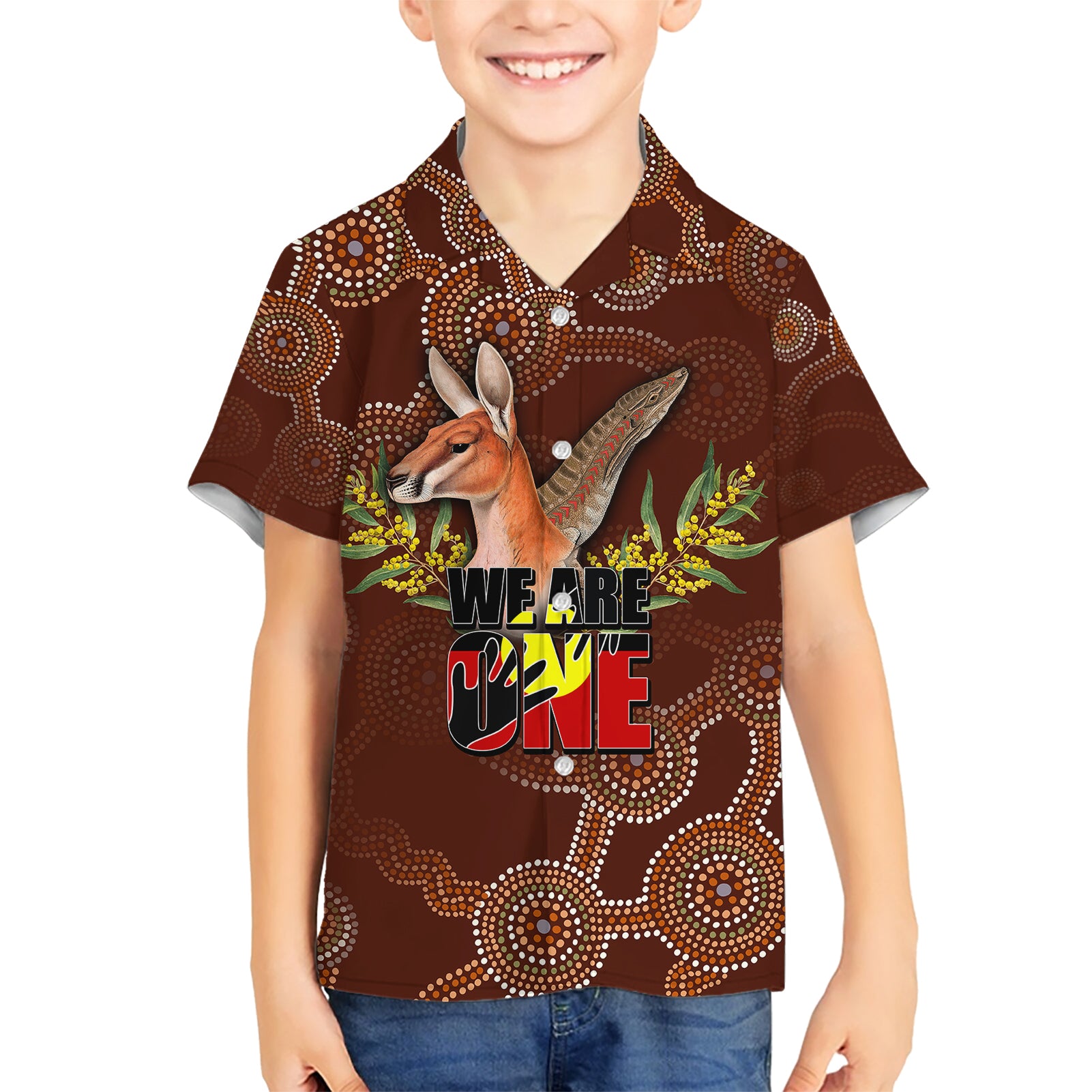 We Are One Koori and Australia Hawaiian Shirt Aboriginal Pattern - Vibe Hoodie Shop