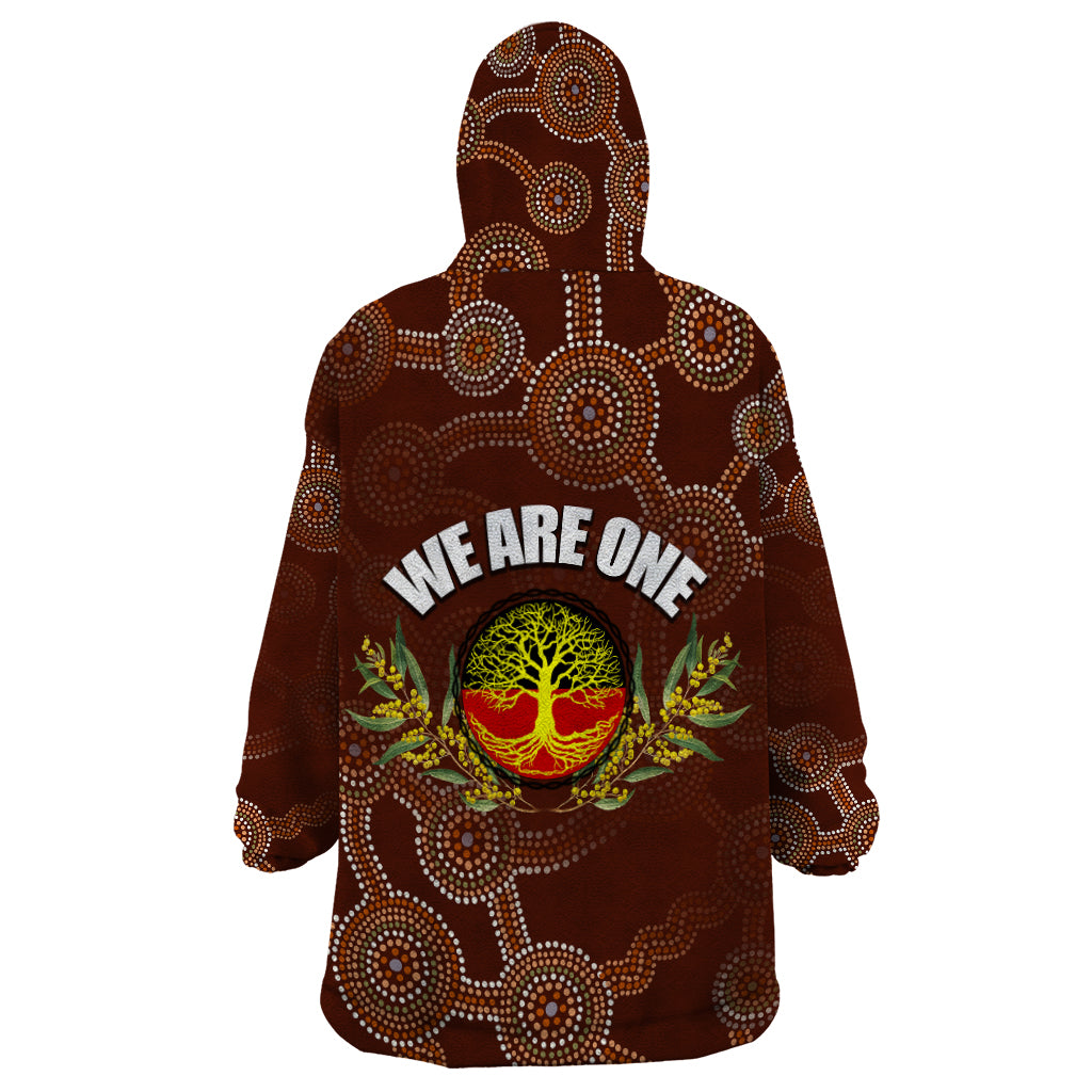 We Are One Koori and Australia Wearable Blanket Hoodie Aboriginal Pattern - Vibe Hoodie Shop