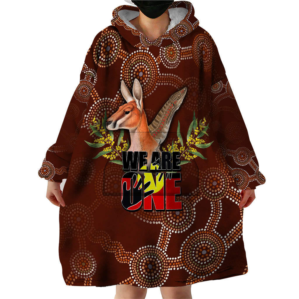 We Are One Koori and Australia Wearable Blanket Hoodie Aboriginal Pattern - Vibe Hoodie Shop