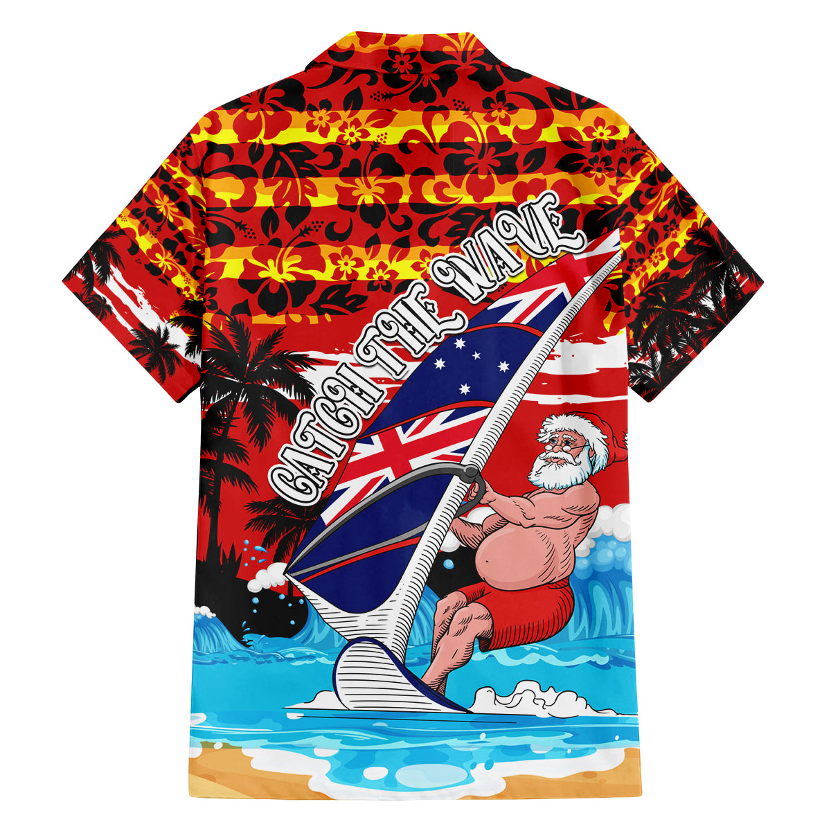 australia-surfing-christmas-family-matching-long-sleeve-bodycon-dress-and-hawaiian-shirt-catch-the-wave