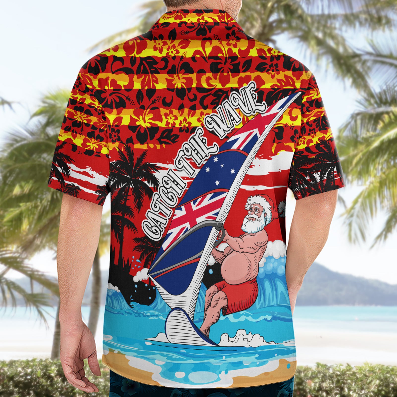 Australia Surfing Christmas Hawaiian Shirt Catch The Wave - Vibe Hoodie Shop