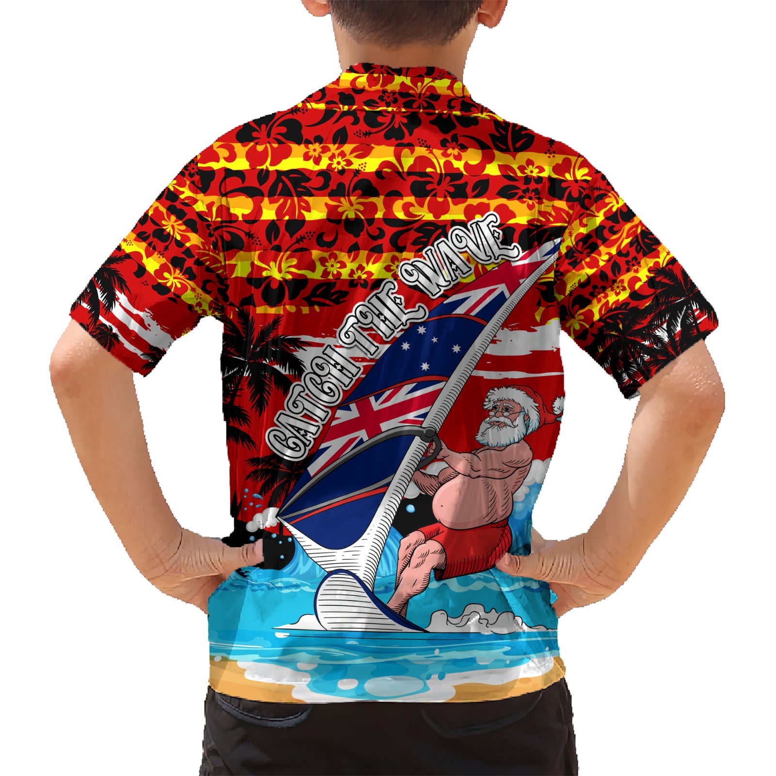 Australia Surfing Christmas Hawaiian Shirt Catch The Wave - Vibe Hoodie Shop