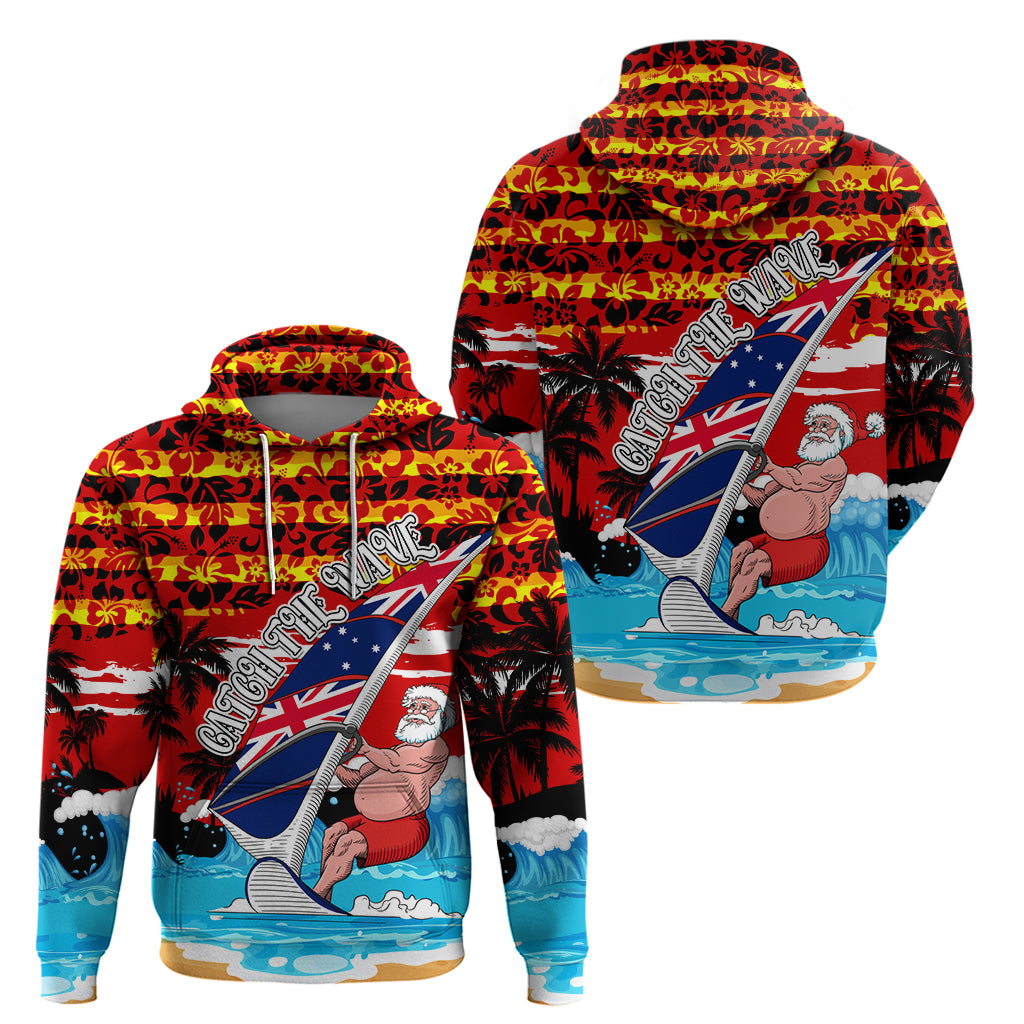 Australia Surfing Christmas Hoodie Catch The Wave - Vibe Hoodie Shop