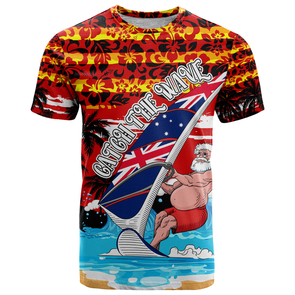 Australia Surfing Christmas T Shirt Catch The Wave - Vibe Hoodie Shop