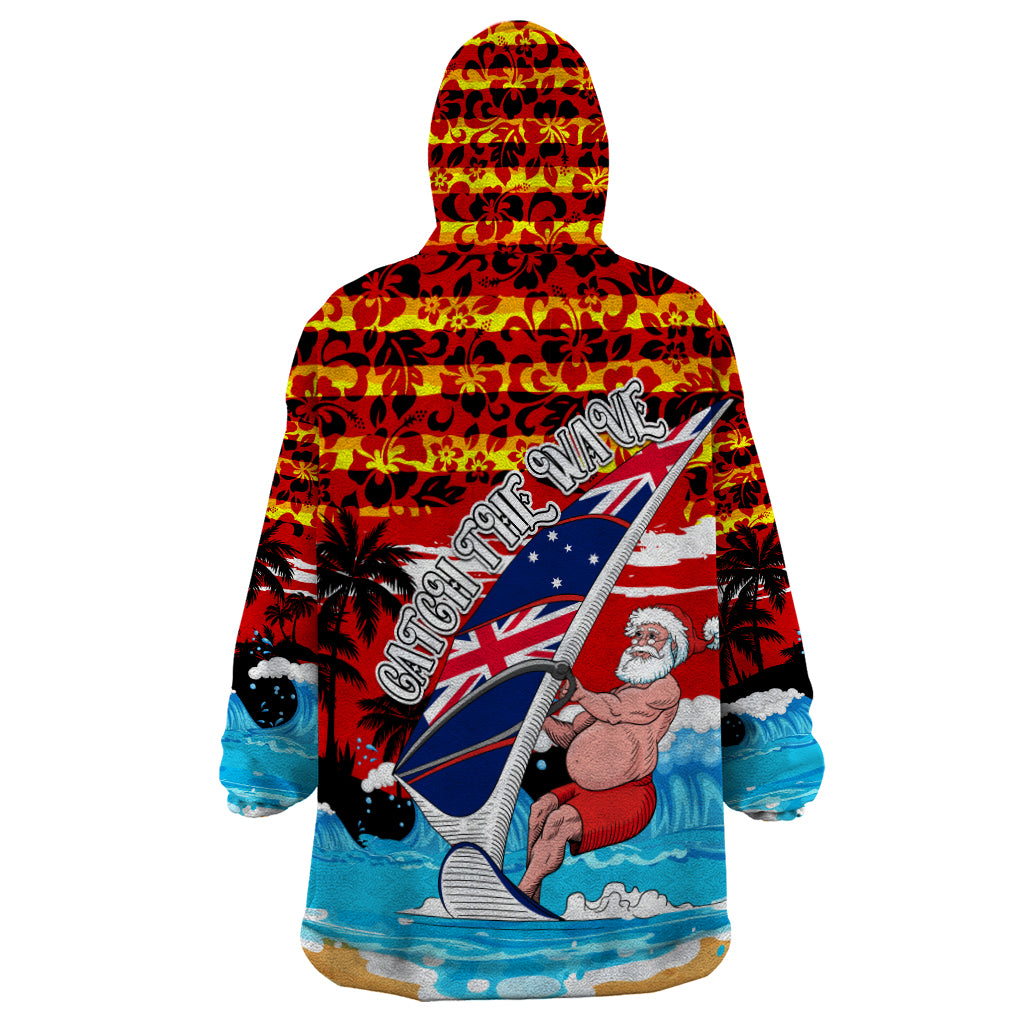 Australia Surfing Christmas Wearable Blanket Hoodie Catch The Wave - Vibe Hoodie Shop