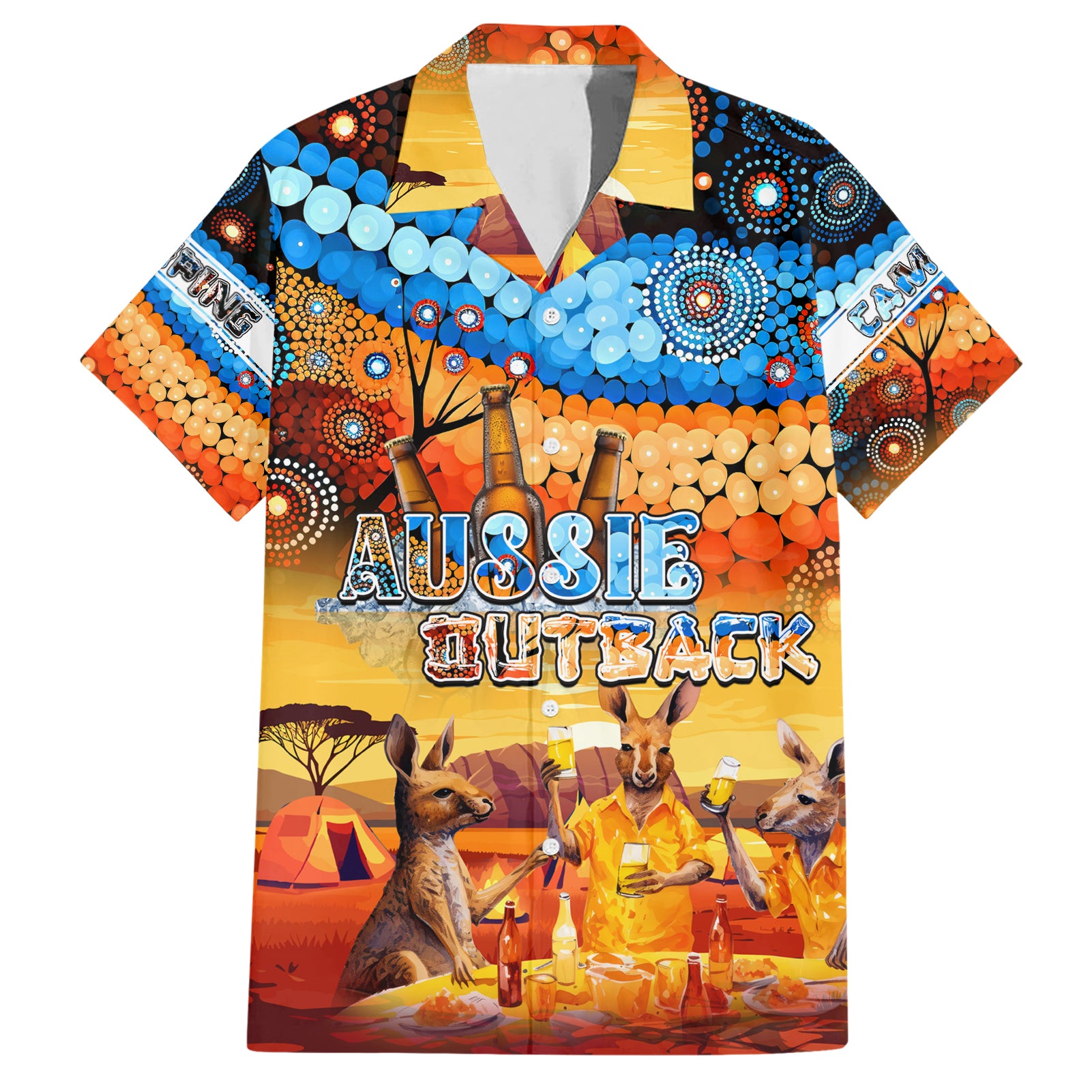 Australia Kangaroo Aboriginal Camping Hawaiian Shirt Aussie Outback Camping with Beer - Vibe Hoodie Shop