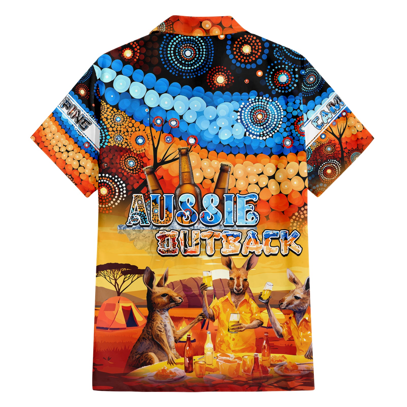 Australia Kangaroo Aboriginal Camping Hawaiian Shirt Aussie Outback Camping with Beer - Vibe Hoodie Shop