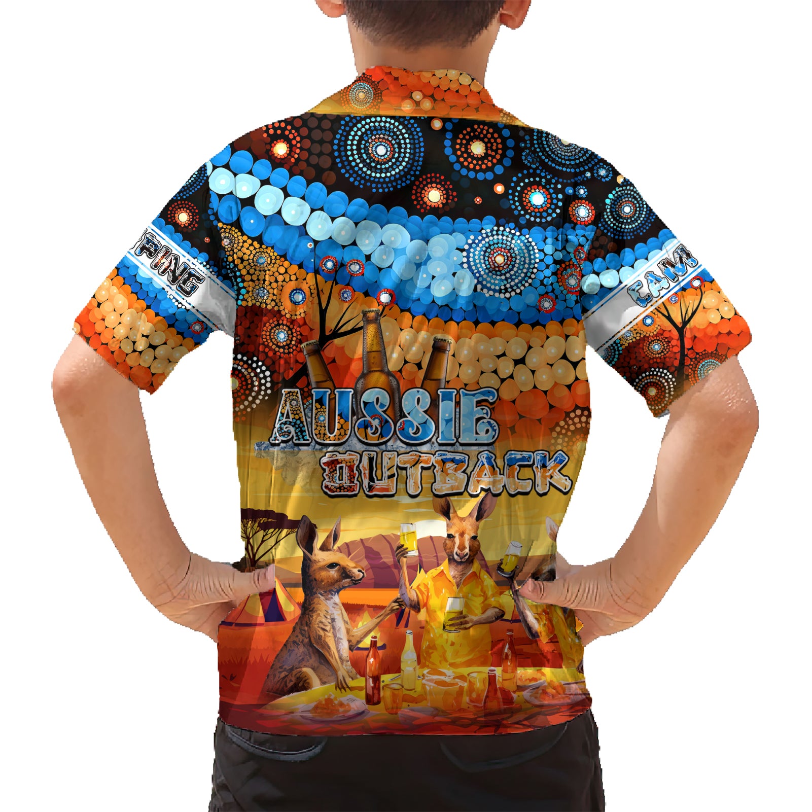 Australia Kangaroo Aboriginal Camping Hawaiian Shirt Aussie Outback Camping with Beer - Vibe Hoodie Shop