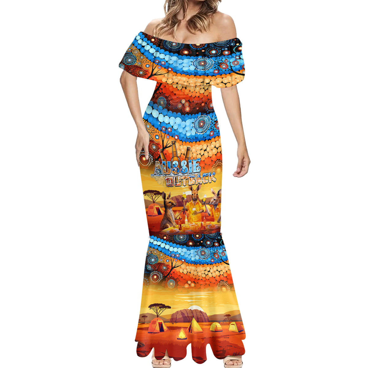 australia-kangaroo-aboriginal-camping-mermaid-dress-aussie-outback-camping-with-beer