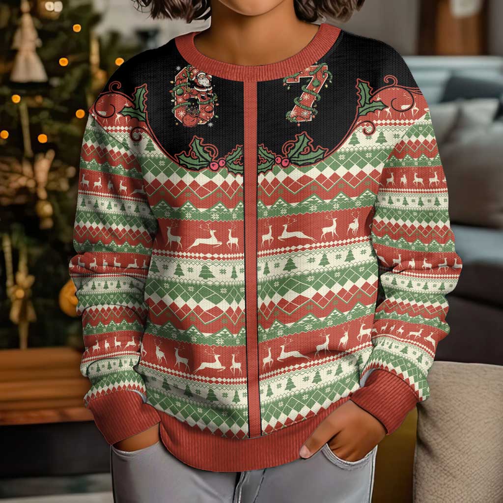 Western Yoke Kid Ugly Christmas Sweater Six Seven Christmas - Vibe Hoodie