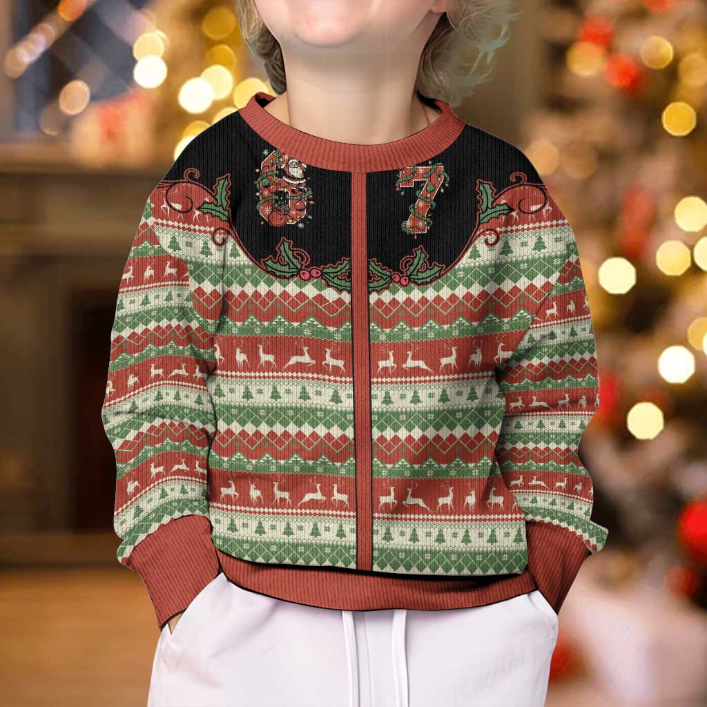 Western Yoke Kid Ugly Christmas Sweater Six Seven Christmas - Vibe Hoodie