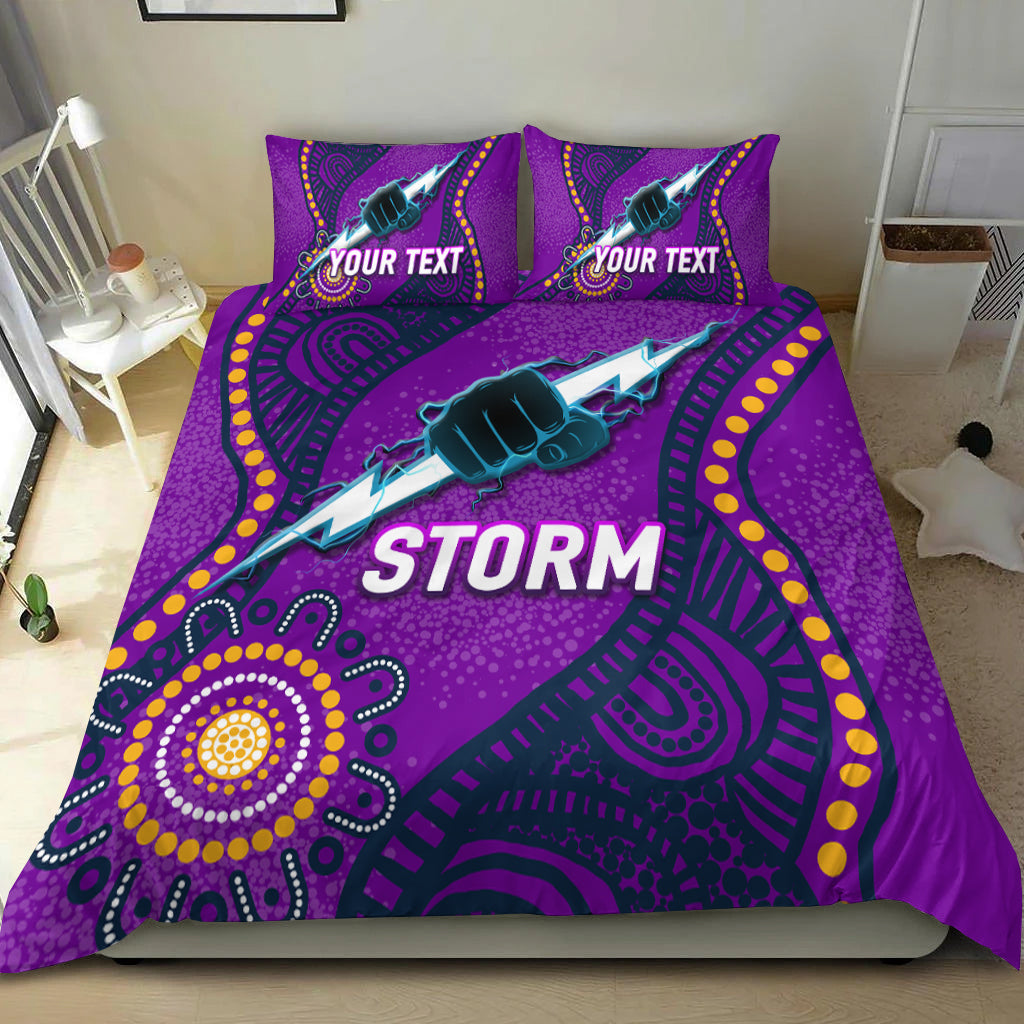 (Custom Personalised) Storm Rugby 2022 Aboriginal Art Bedding Set - - Vibe Hoodie Shop
