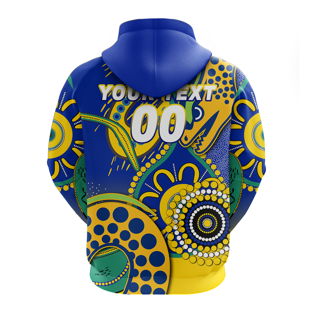 (Custom Personalised) Eels Rugby 2022 Aboriginal Art Hoodie - LT12 - Vibe Hoodie Shop