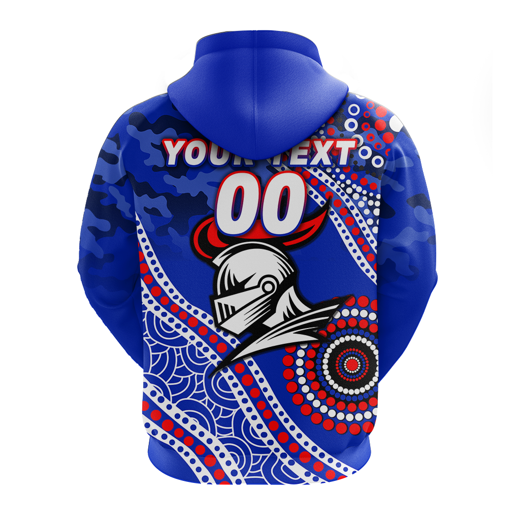 (Custom Personalised) Knights Rugby Camouflage Indigenous Art Hoodie - LT12 - Vibe Hoodie Shop