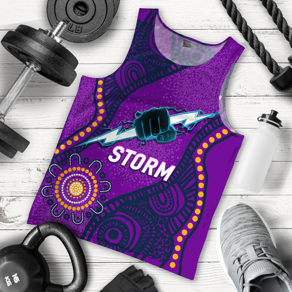 (Custom Personalised) Storm Rugby 2022 Aboriginal Art Men Tank Top - - Vibe Hoodie Shop