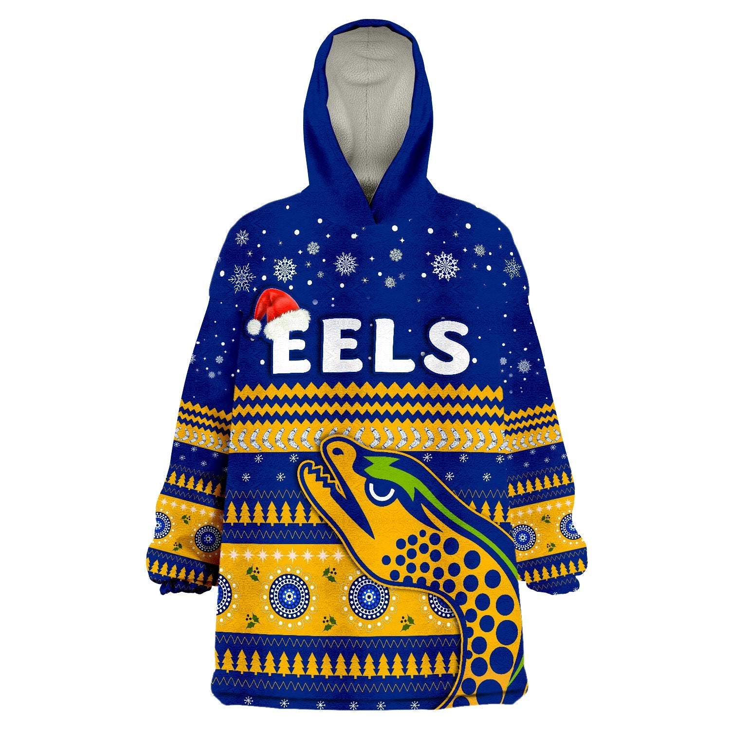 Eels Unique Merry Christmas Parramatta Wearable Blanket Hoodie - Vibe Hoodie Shop