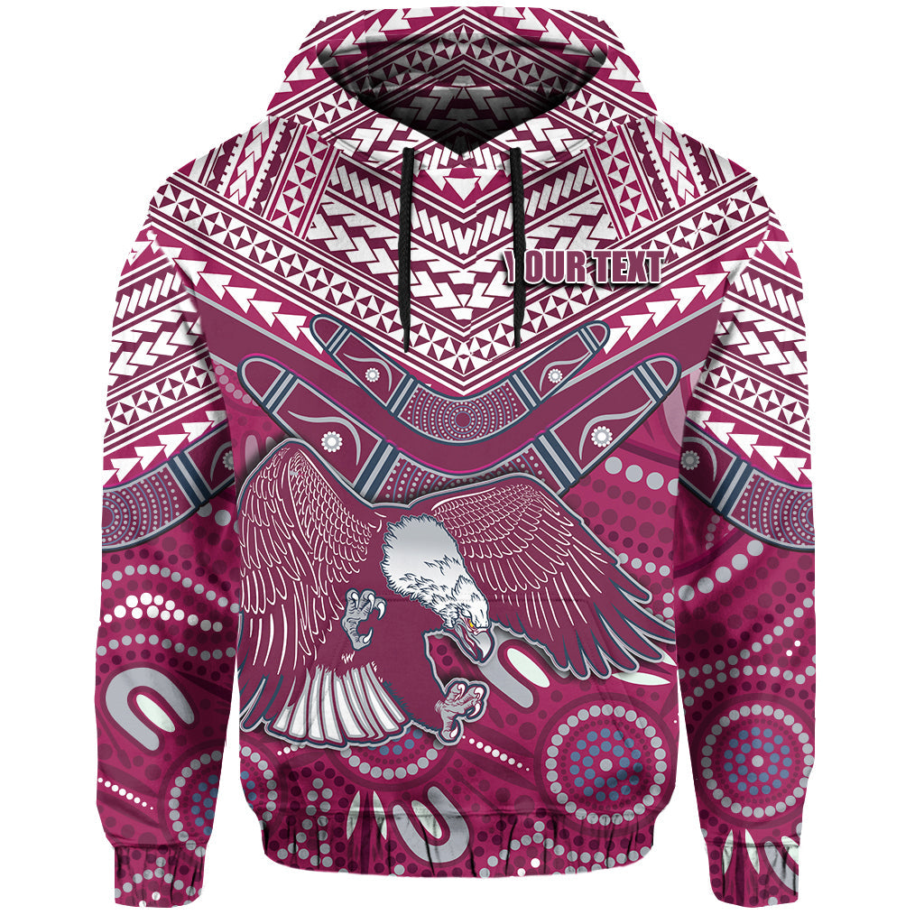 (Custom Text) Sea Eagles Hoodie Aboriginal and Polynesian LT6 - Vibe Hoodie Shop