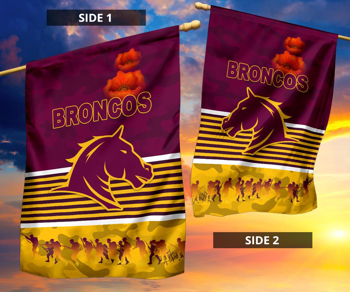Brisbane Broncos Flag ANZAC Day Simple Style - Maroon - Vibe Hoodie Shop