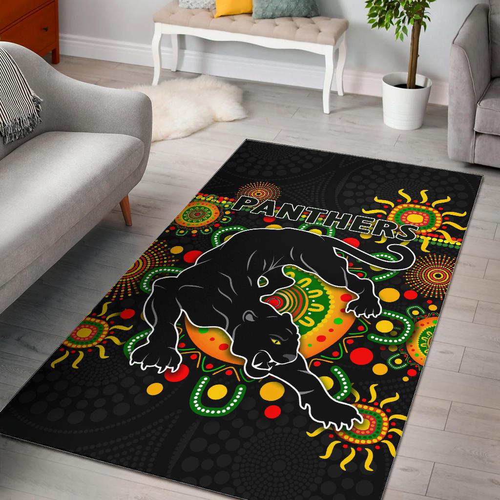 Penrith Area Rug Indigenous Panthers - Black - Vibe Hoodie Shop