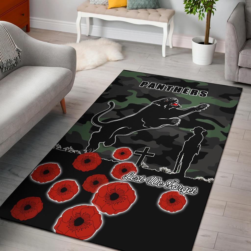 Panthers ANZAC Day Area Rug Simple Poppy - Vibe Hoodie Shop