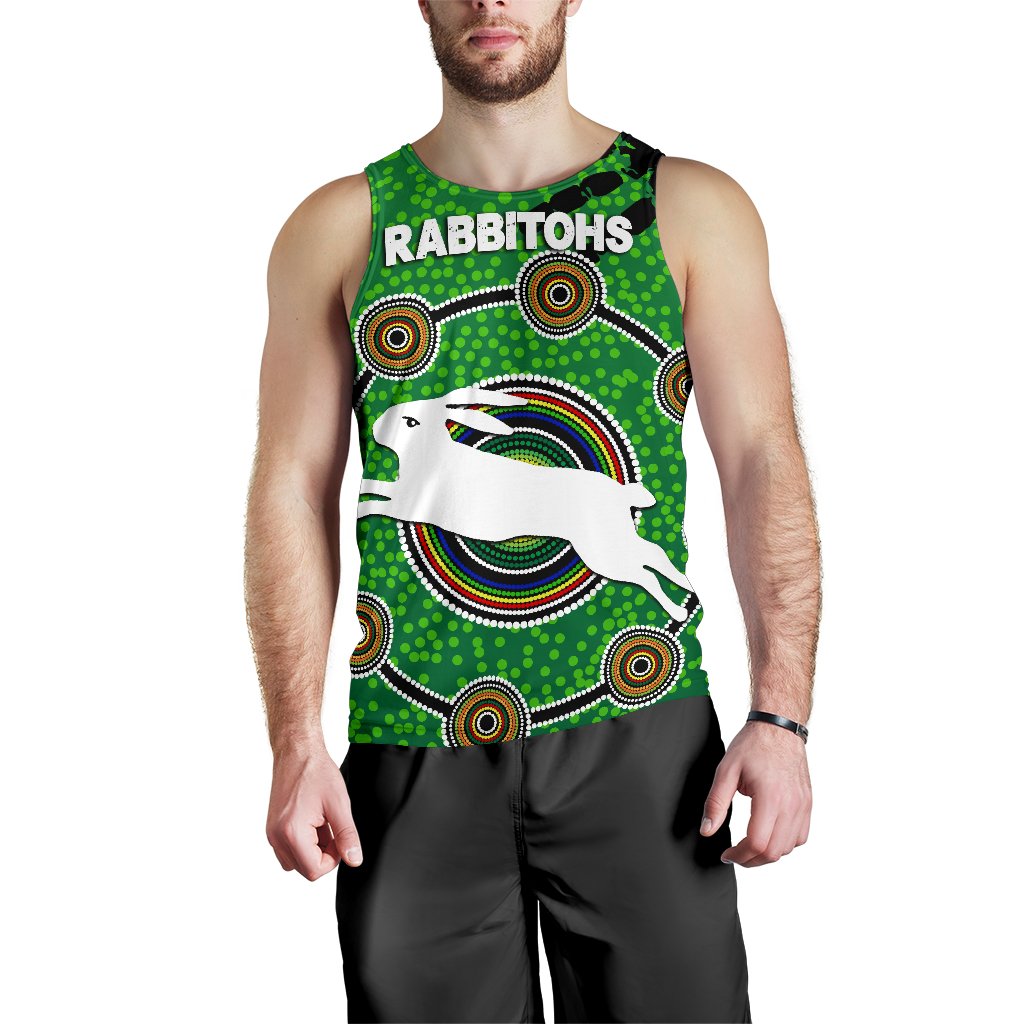 NAIDOC Rabbitohs Men Tank Top Aboriginal Vibes No.1 - Vibe Hoodie Shop