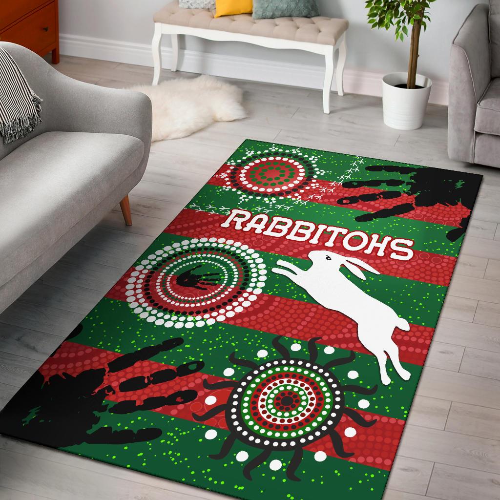 South Sydney Rabbitohs Indigenous Area Rug Country Style No.1 - Vibe Hoodie Shop