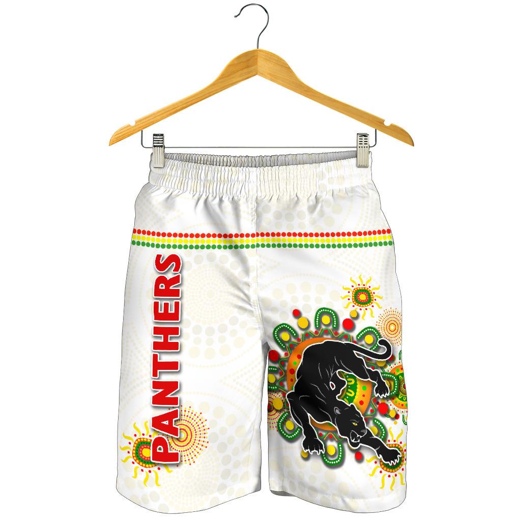 Penrith Men Shorts Indigenous Panthers - White - Vibe Hoodie Shop