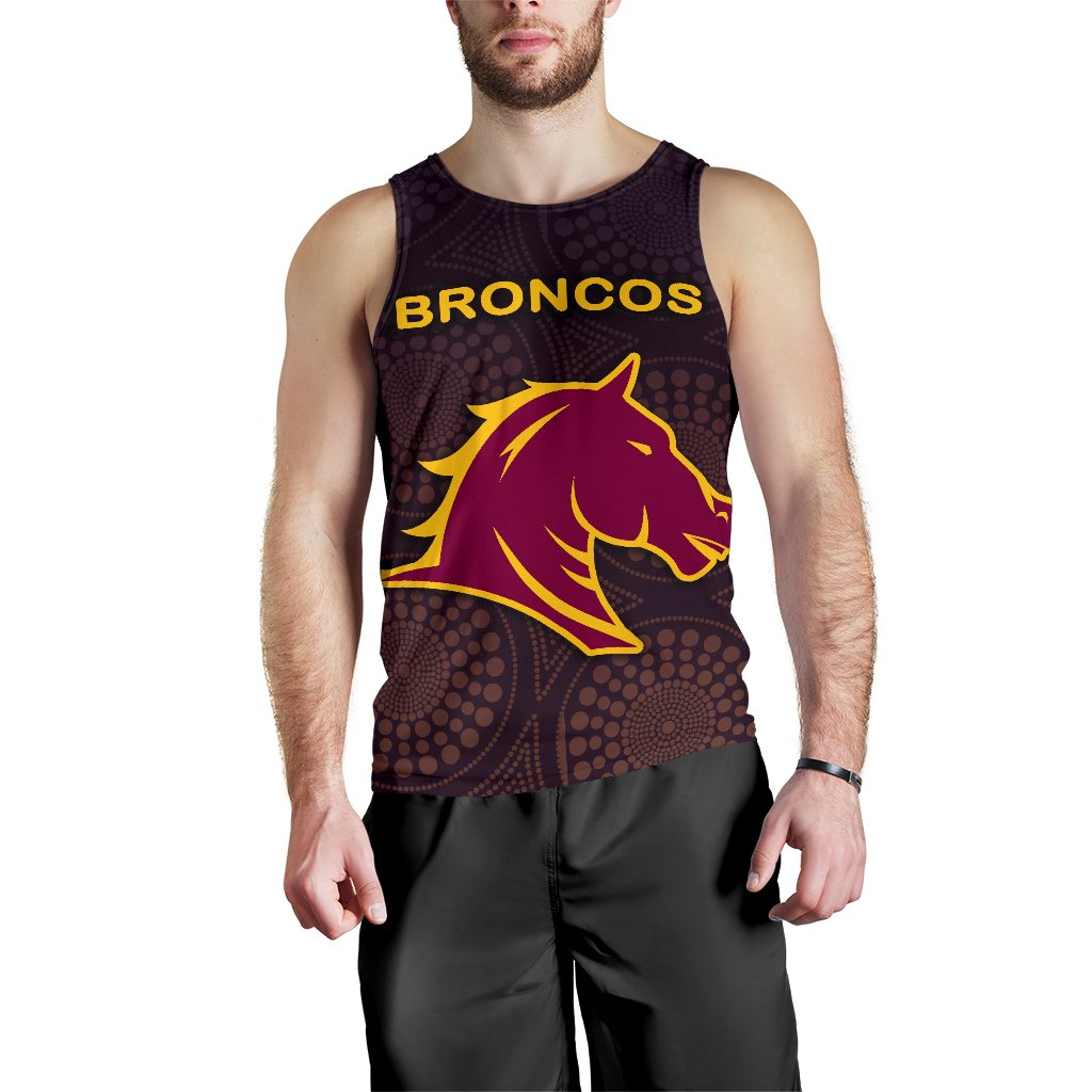 Brisbane Men Tank Top Broncos Simple Indigenous - Vibe Hoodie Shop