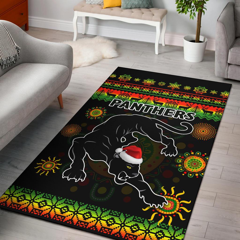 Penrith Panthers Christmas Area Rug Indigenous - Vibe Hoodie Shop