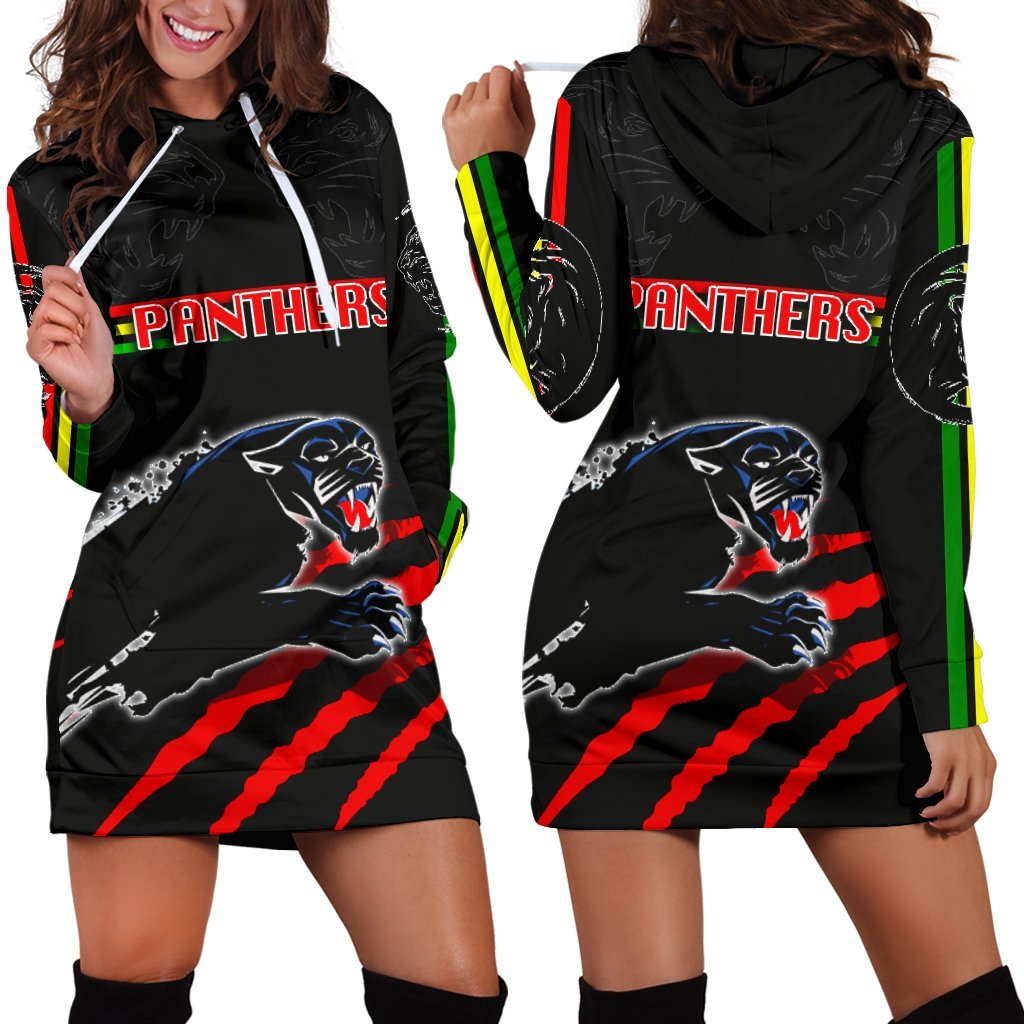 Panthers Women's Hoodie Dress Claws - Vibe Hoodie Shop
