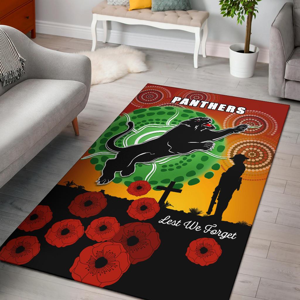 Panthers ANZAC Day Area Rug Mix Indigenous Lest We Forget - Vibe Hoodie Shop