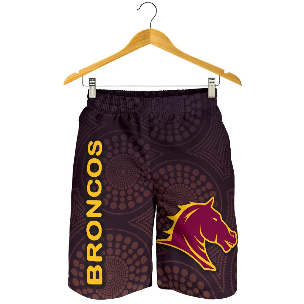 Brisbane Men Shorts Broncos Simple Indigenous - Vibe Hoodie Shop