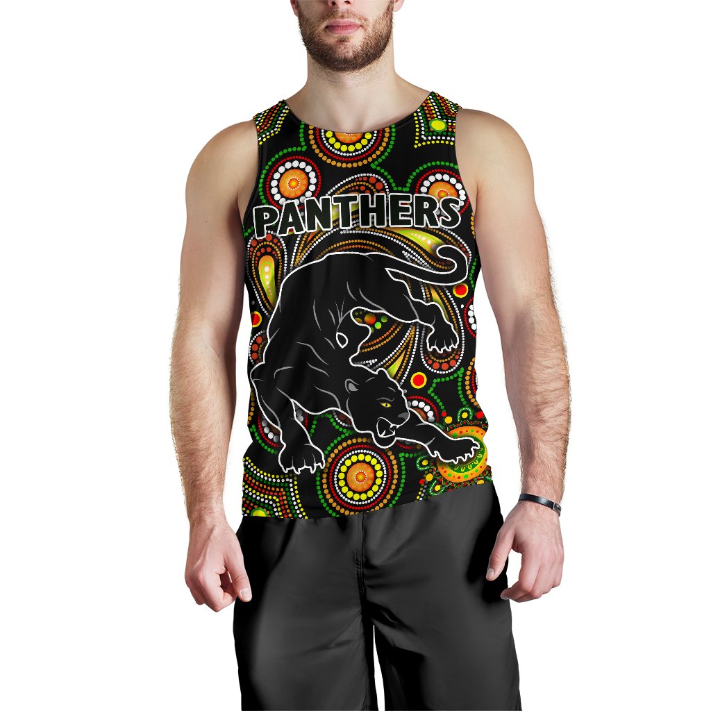 Penrith Men Tank Top Panthers Indigenous Vibes - Vibe Hoodie Shop