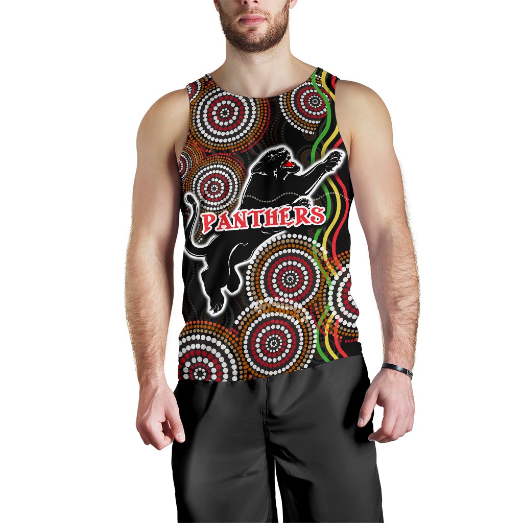 Panthers Black Men Tank Top Indigenous Penrith Version - Vibe Hoodie Shop