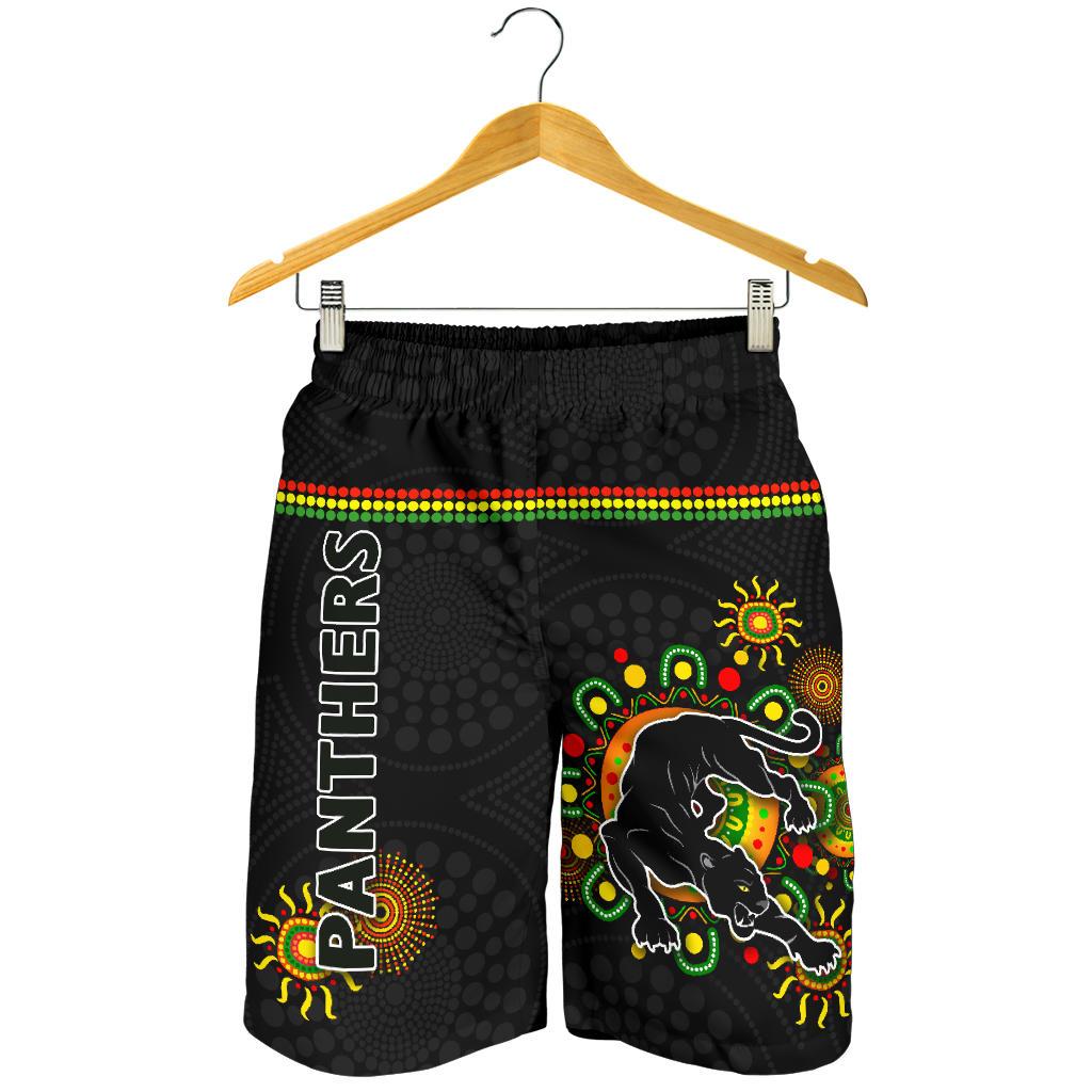 Penrith Men Shorts Indigenous Panthers - Black - Vibe Hoodie Shop