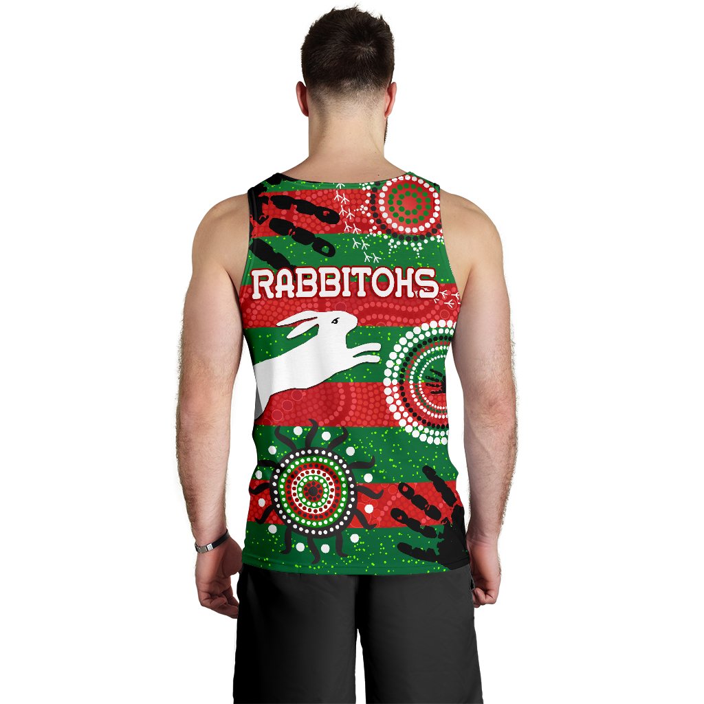 South Sydney Rabbitohs Indigenous Men Tank Top Country Style No.1 - Vibe Hoodie Shop