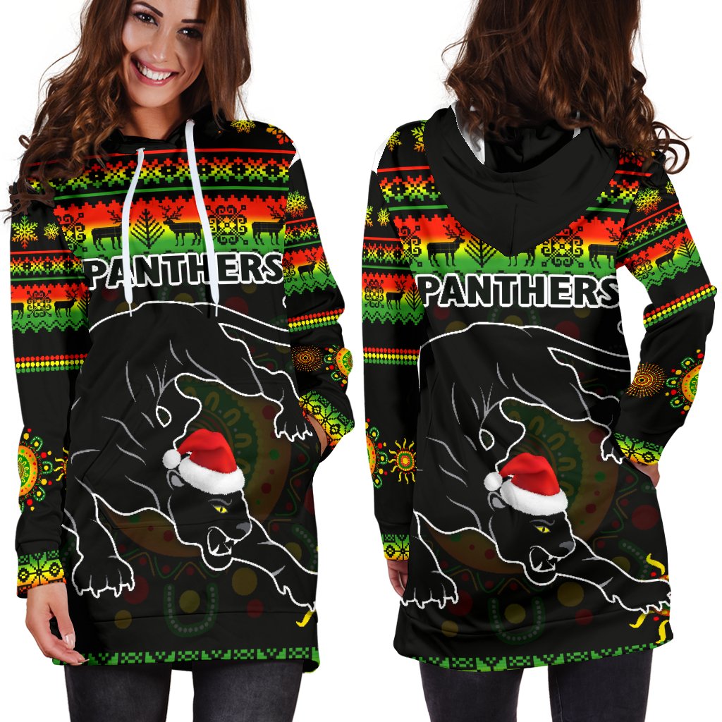 Penrith Panthers Christmas Women's Hoodie Dress Indigenous - Vibe Hoodie Shop