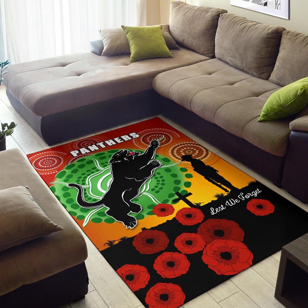 Panthers ANZAC Day Area Rug Mix Indigenous Lest We Forget - Vibe Hoodie Shop