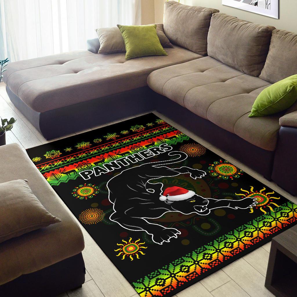 Penrith Panthers Christmas Area Rug Indigenous - Vibe Hoodie Shop