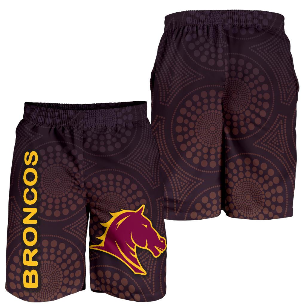 Brisbane Men Shorts Broncos Simple Indigenous - Vibe Hoodie Shop