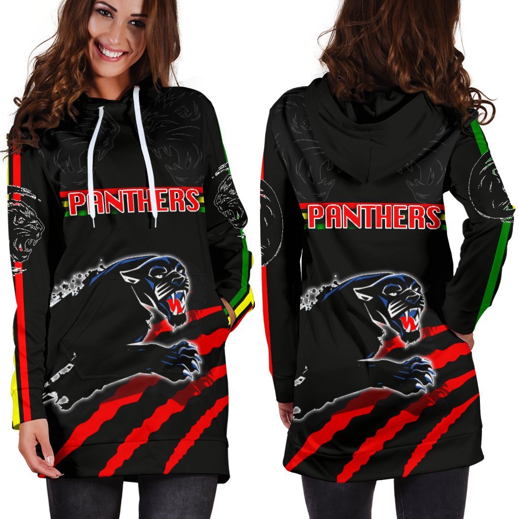 Panthers Women's Hoodie Dress Claws - Vibe Hoodie Shop