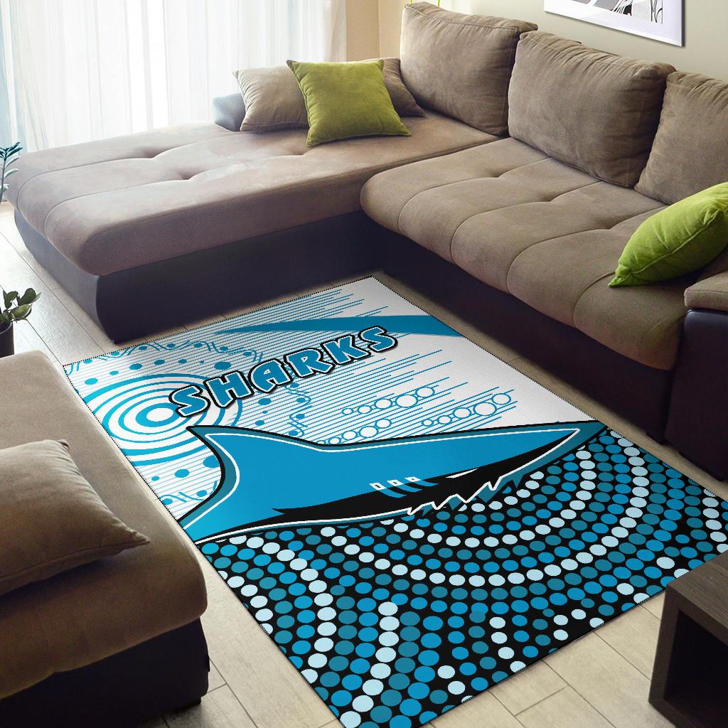 Sharks Area Rug Cronulla Indigenous Unique - Vibe Hoodie Shop