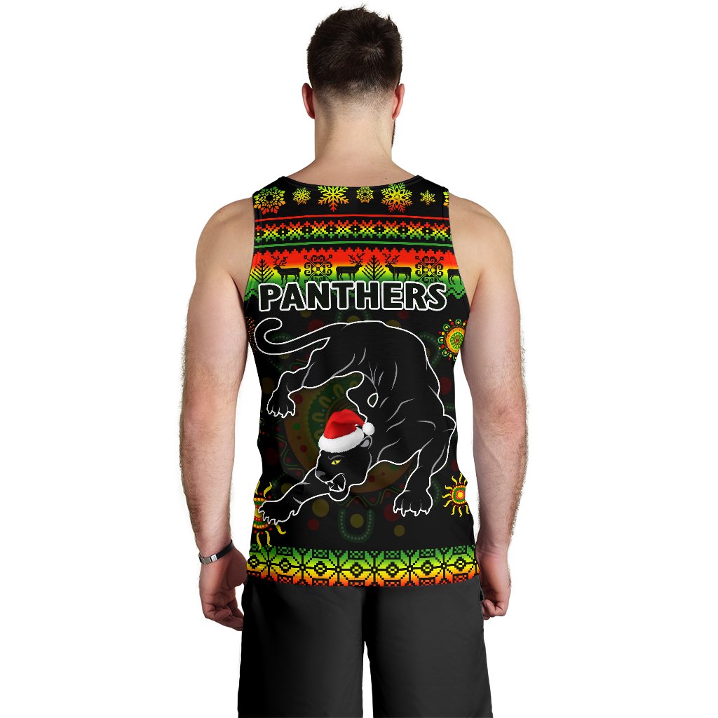 Penrith Panthers Christmas Men's Tank Top Indigenous - Vibe Hoodie Shop