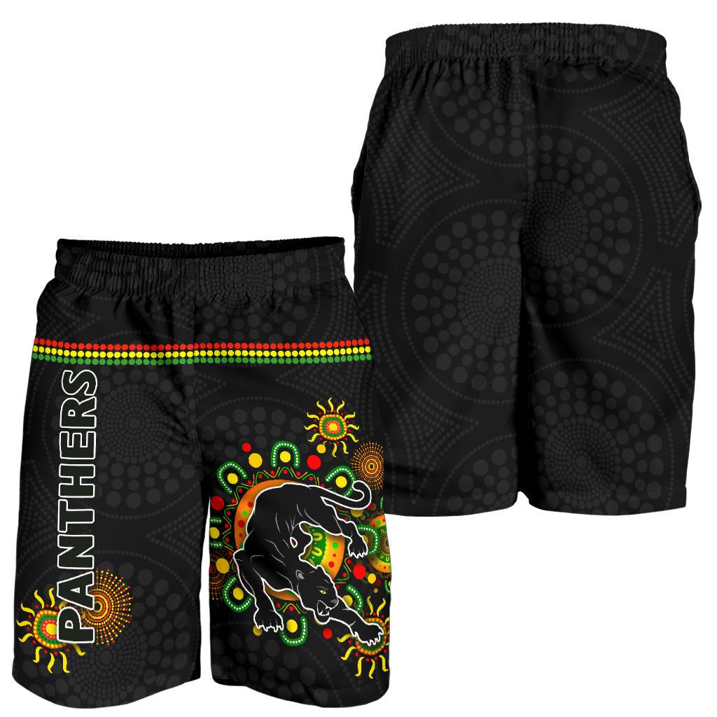 Penrith Men Shorts Indigenous Panthers - Black - Vibe Hoodie Shop